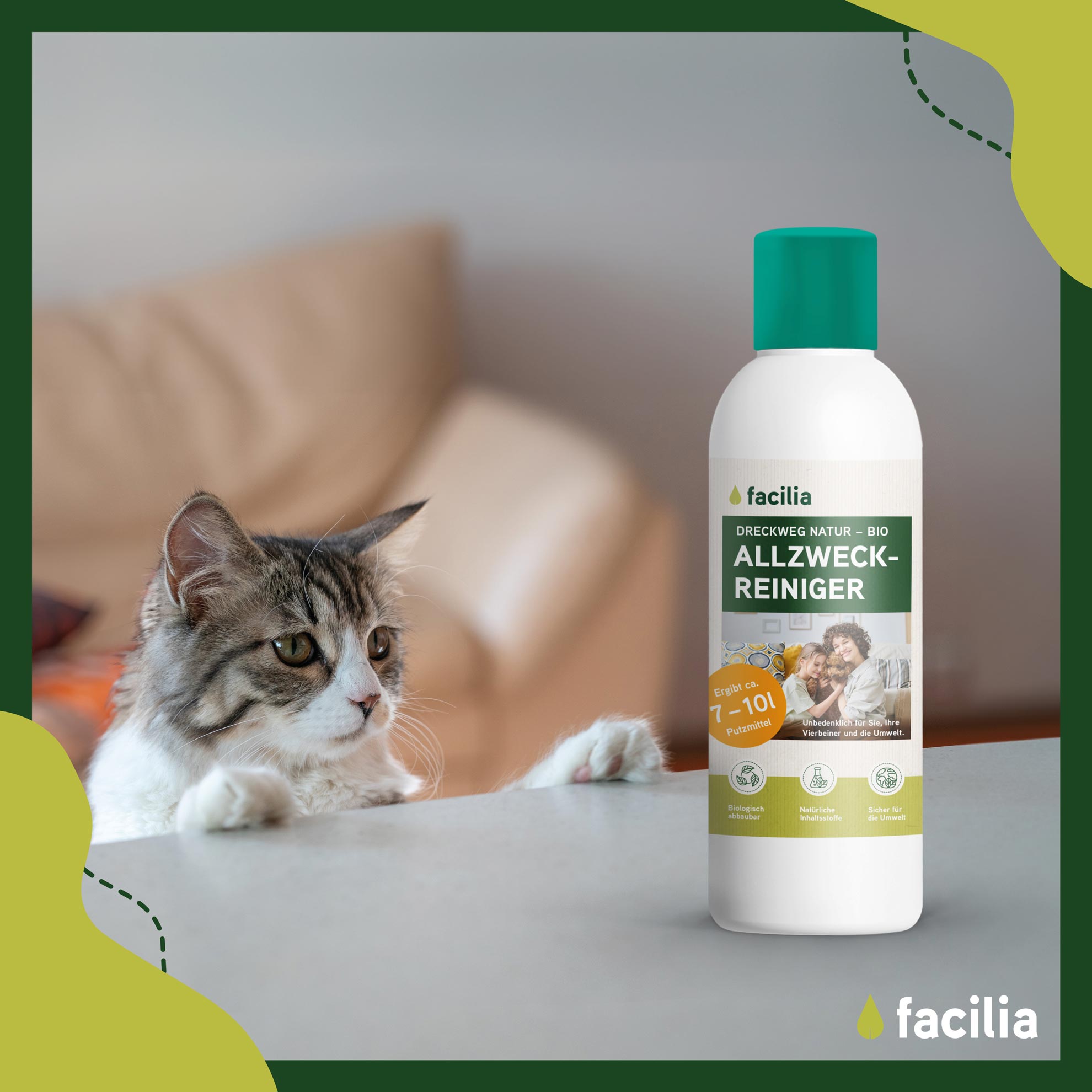 Facilia Haustierfreundliches Set Katze mit Flasche